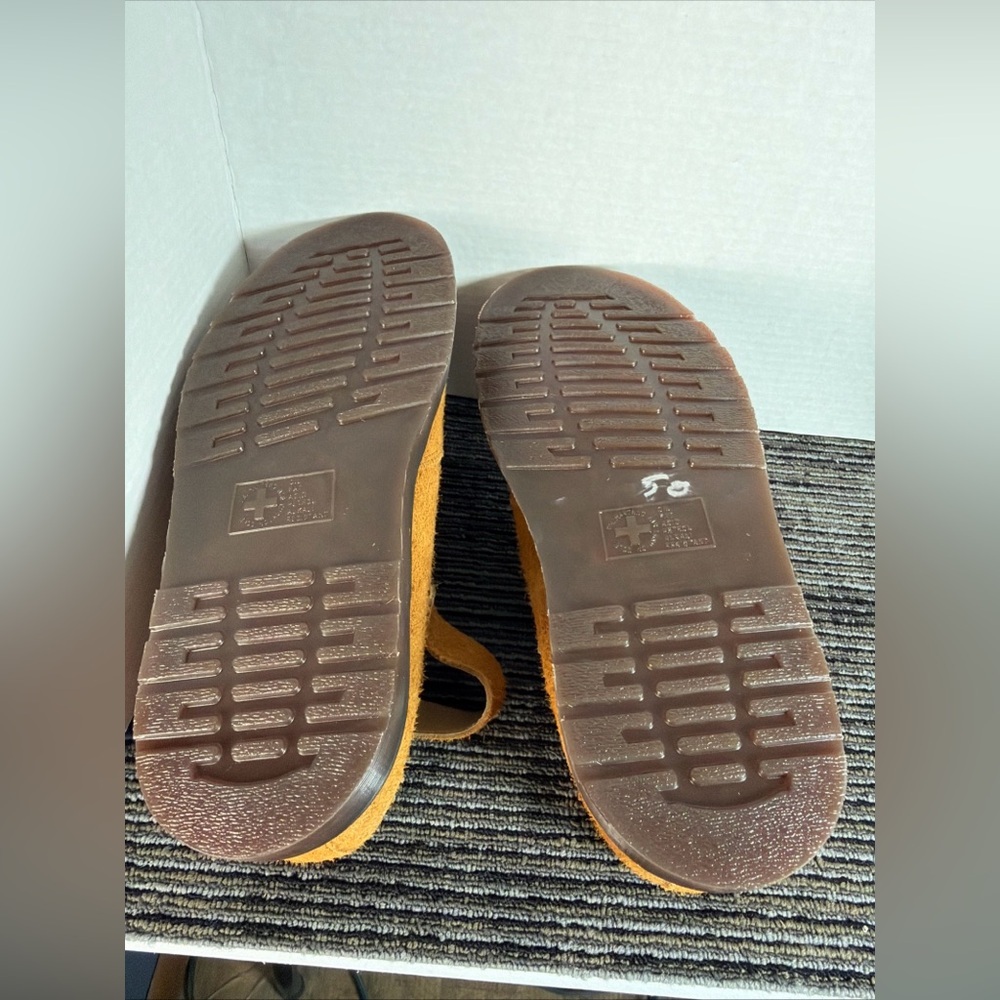 Dr Martens Isham Faux Shearling Long Napped Suede Slingback Mules-men 13 Wmn 12 - Picture 10 of 10